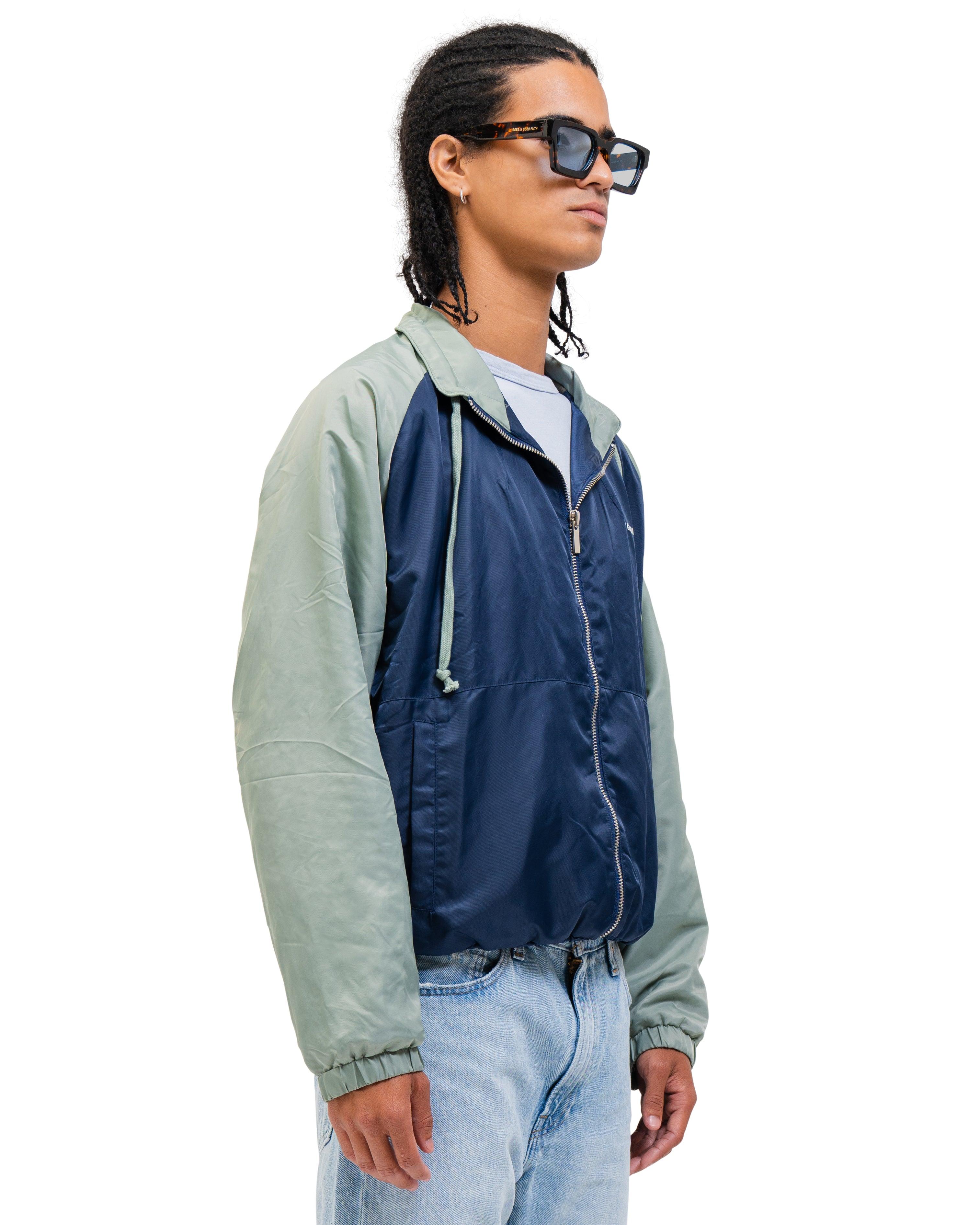 SUEDE LINED TRACK BOMBER NAVY/GREEN - SUEDE LINED TRACK BOMBER NAVY/GREEN - ROSE IN GOOD FAITH