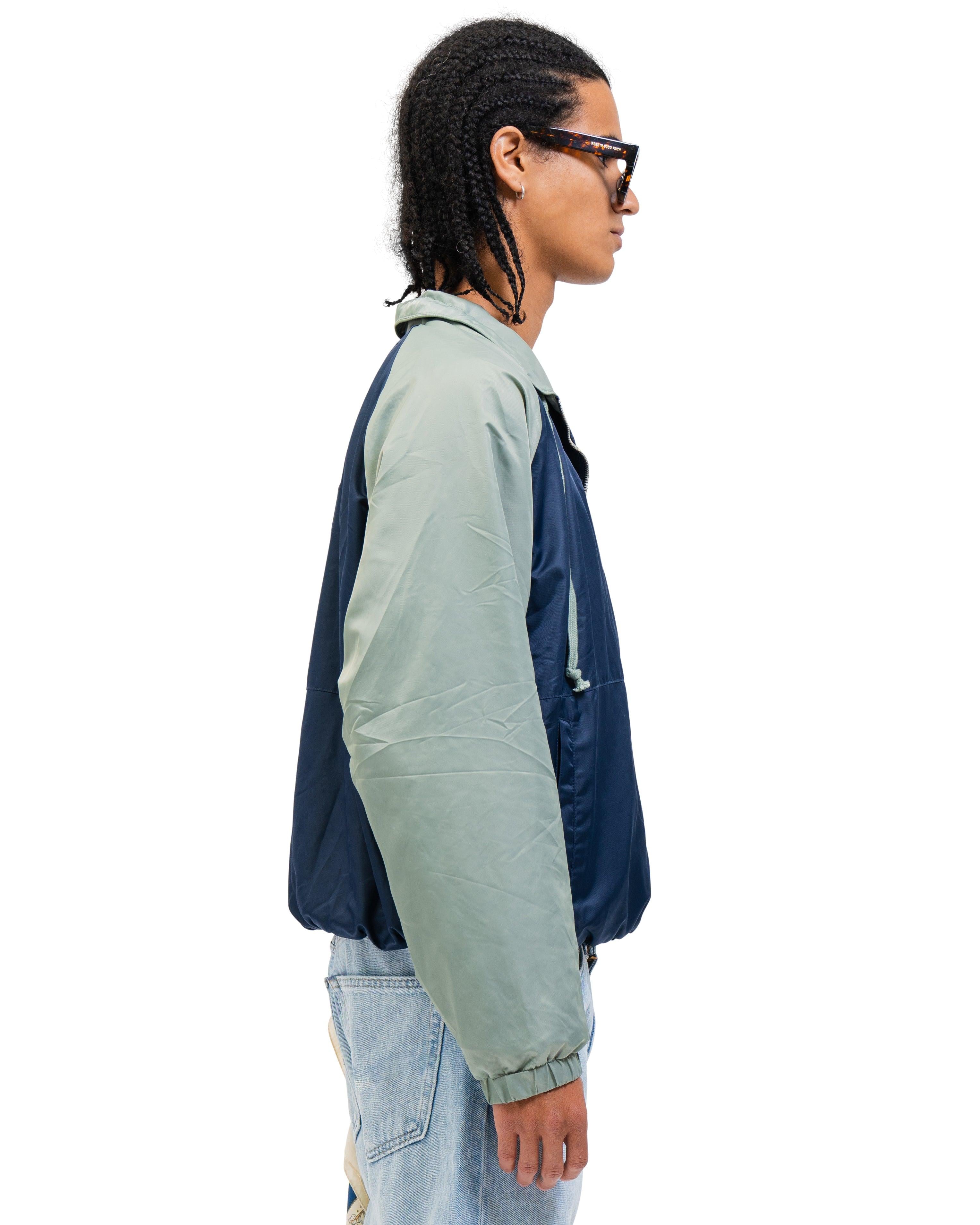 SUEDE LINED TRACK BOMBER NAVY/GREEN - SUEDE LINED TRACK BOMBER NAVY/GREEN - ROSE IN GOOD FAITH