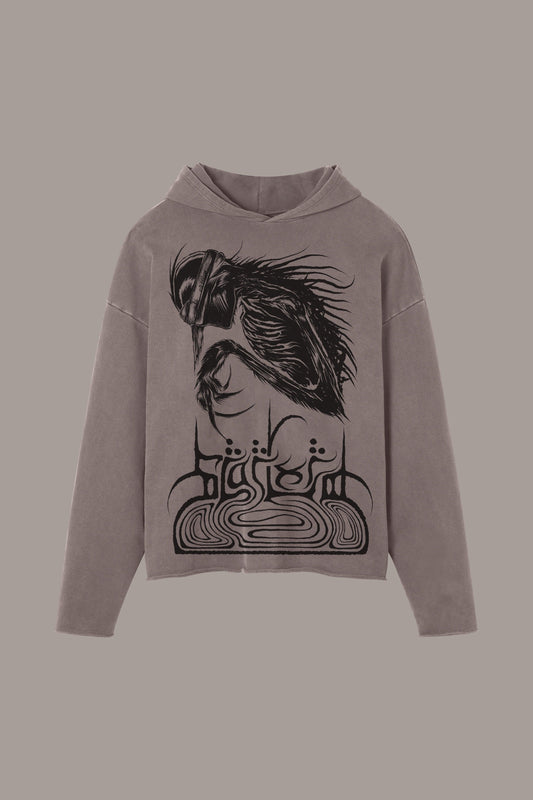UNKNOWN PRESENCE RAW HOODIE - UNKNOWN PRESENCE RAW HOODIE - ROSE IN GOOD FAITH