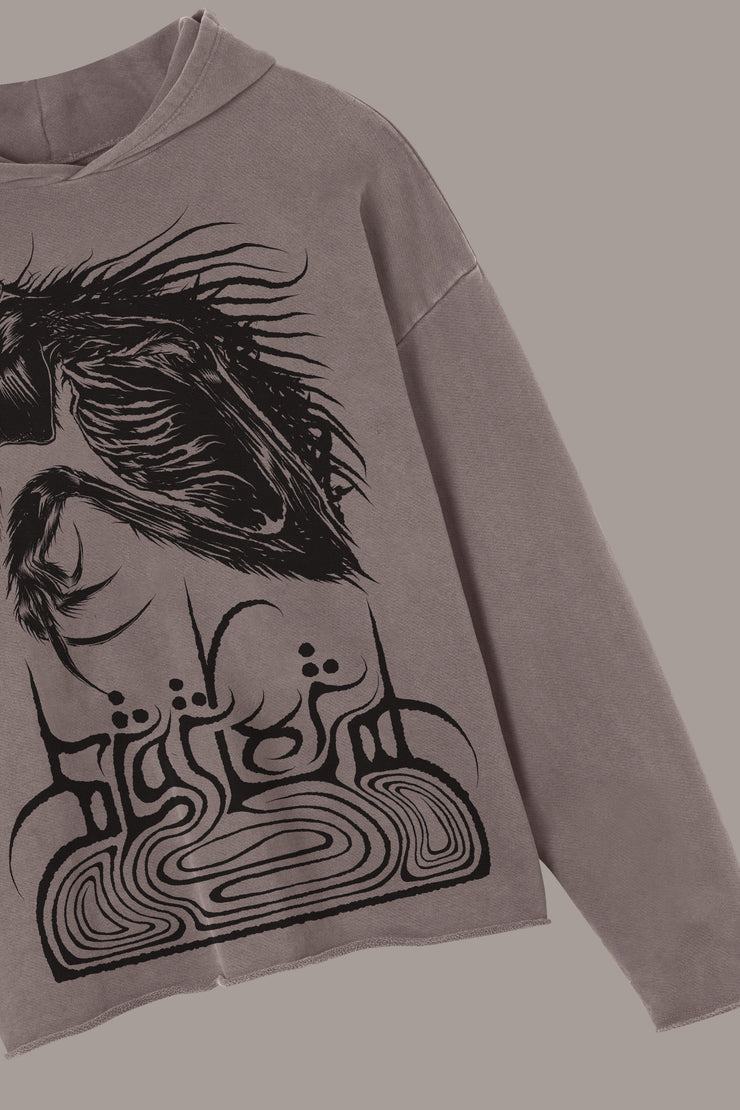 UNKNOWN PRESENCE RAW HOODIE - UNKNOWN PRESENCE RAW HOODIE - ROSE IN GOOD FAITH